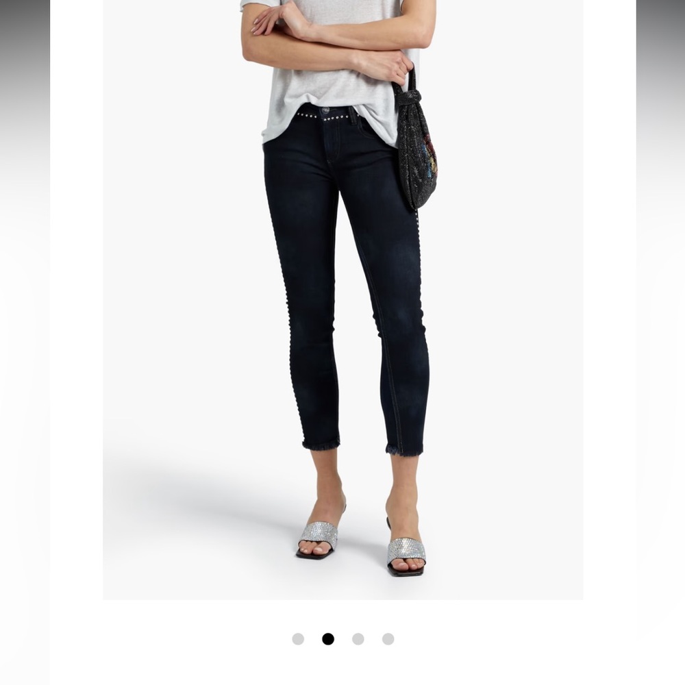 IRO
Nanex cropped studded low-rise skinny jeans size 25